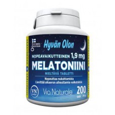 Hyvän Olon Мелатонин Melatoniini 1,9 mg 200 шт Финляндия Hyvän Olon Мелатонин Melatoniini 1,9 mg 200 шт Финляндия